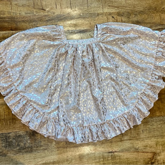 Kate Mack Pink & Gold Animal Print Swim Cover Up Size 5 - Picture 2 of 6